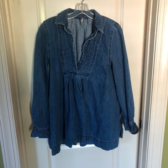 Free People Tops - Free People Denim Babydoll Tunic